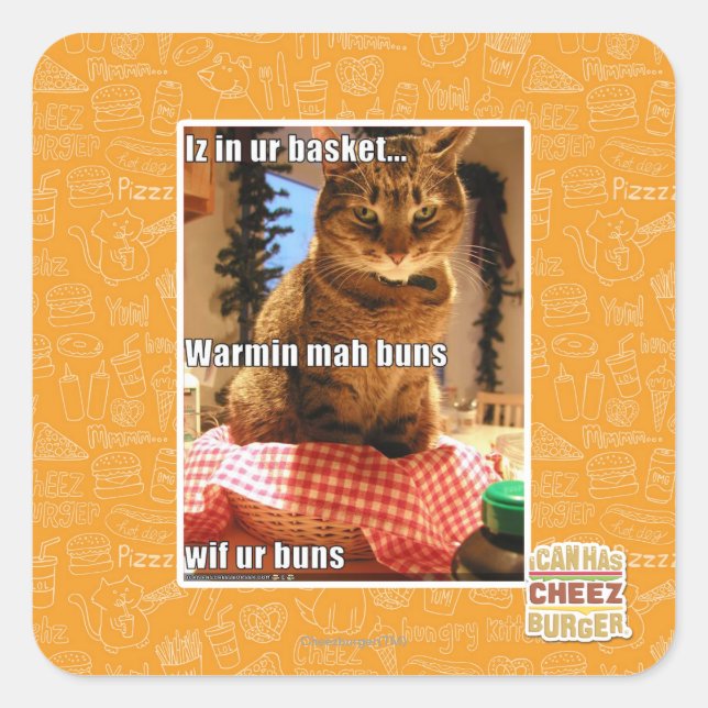 Warmin mah Buns Quadratischer Aufkleber (Vorderseite)