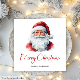 Warmish Santa Claus Cozy Red Green Holiday Napkin Serviette