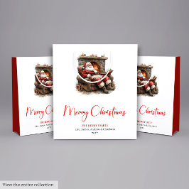 Warmish Santa Claus Trendy Modern Holiday Bag Mittlere Geschenktüte