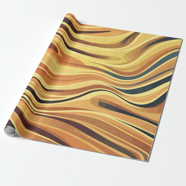 Warmlaufen Abstrakter Waves Geschenkpapier (Ungerollt)