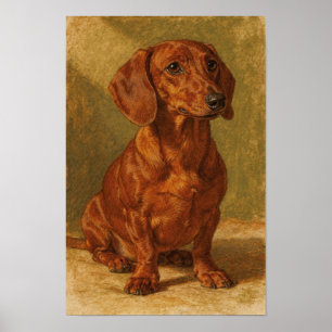 Warmr Ochre-Dachshund-Porträt Poster