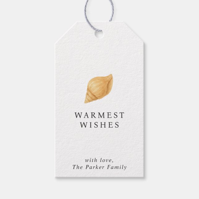 Warmseher Strand Moderne Weihnachten Geschenkanhänger (Vorderseite)