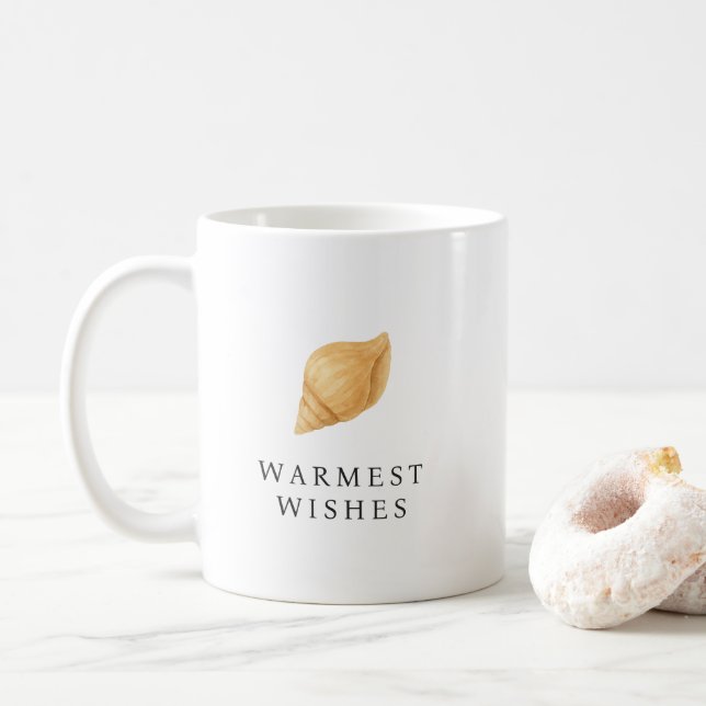 Warmseher Strand Moderne Weihnachten Kaffeetasse (Mit Donut)