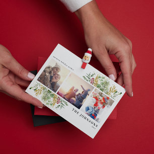 Warmseher wünscht Golden Winter Botanischer Foto U Feiertagspostkarte