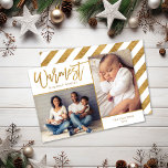 Warmste Wünsche Imitate Gold Fohlen 2 Foto Feiertagskarte<br><div class="desc">Günstige, individuell bedruckte Urlaubskarten mit einfachen Vorlagen für die Anpassung. Dieses elegante, neutrale Design zeichnet sich durch einen goldenen Rahmen von Imitaten rund um ein 2-Foto-Collage-Layout aus. Moderner Kalligraphieskripttext sagt Warmest Holiday Wishings. Personalisieren Sie es mit Ihren Fotos, Familiennamen, dem Jahr oder anderen benutzerdefinierten Texten. Bitte beachten Sie, dass die...</div>