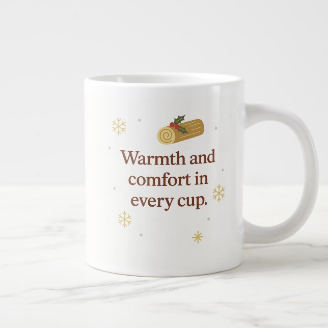 Warmth and Comfort | Cozy Christmas Mug  Jumbo-Tasse (Rechts)