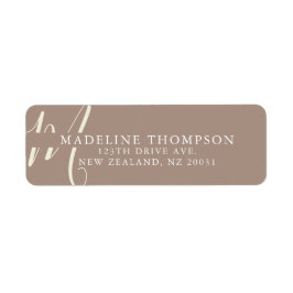 Warmth Beige Mit Monogramm Script-Adresse