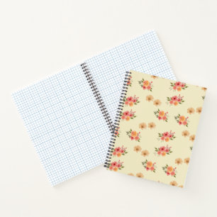 Warmwasser-Blumen-Graph-Papier-Notizbuch Notizbuch