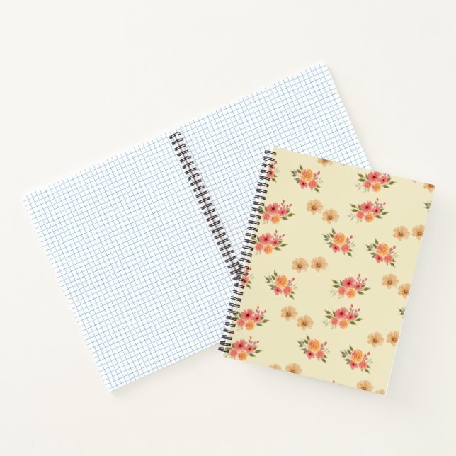 Warmwasser-Blumen-Graph-Papier-Notizbuch Notizbuch (Innenseite)