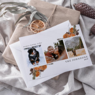 Warmwill Boho Citrus Botanical 3 Foto Holi Feiertagspostkarte