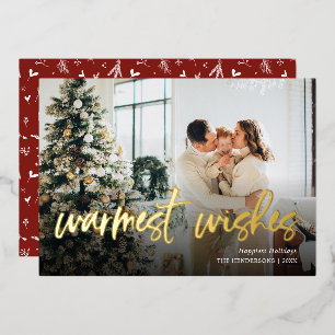Warmwünscht Script Foto Foil Holiday Card Folien Feiertagskarte