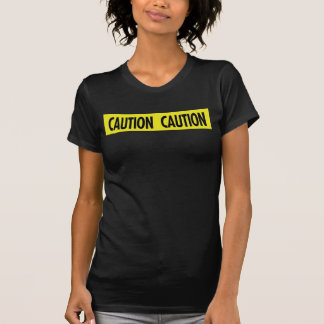 Warnband Damen Vintage Schwarz zerstörtes T-Shirt