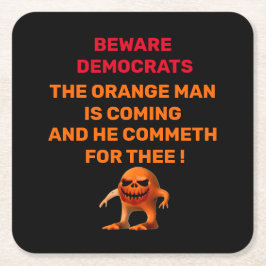 WARNDEMOKRATEN RECHTECKIGER PAPPUNTERSETZER