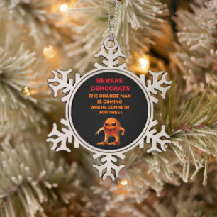 WARNDEMOKRATEN SCHNEEFLOCKEN Zinn-Ornament