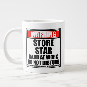 Warnen Store Star hart am Arbeitsplatz nicht störe Jumbo-Tasse