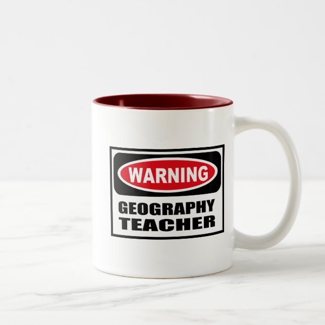 Warnende GEOGRAFIE-LEHRER Tasse (Rechts)