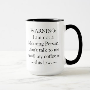 Warnende Kaffee-Tasse Tasse
