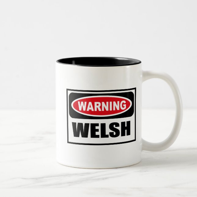 Warnende WALISER-Tasse Zweifarbige Tasse (Rechts)