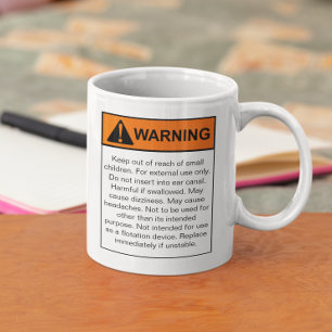Warnender Aufkleber-Spaß lustig Kaffeetasse