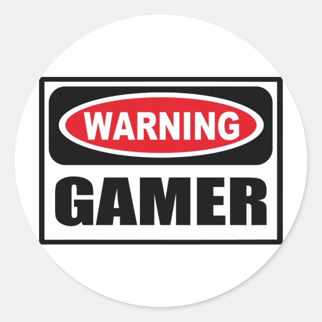 Warnender GAMER Aufkleber (Vorderseite)