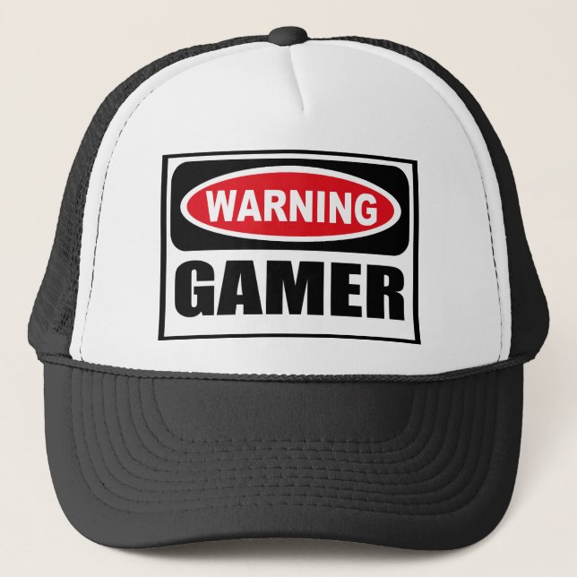 Warnender GAMER Hut Truckerkappe (Vorderseite)