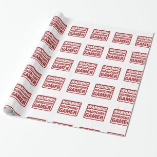 Warnender hardcoreGamer Geschenkpapier