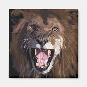 Warnender Löwemagnet Magnet