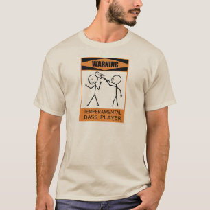 Warnender Temperamental Bass-Spieler T-Shirt