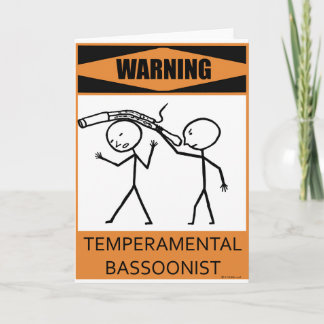 Warnender Temperamental Bassoonist Karte