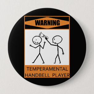 Warnender Temperamental Handbell-Spieler Button