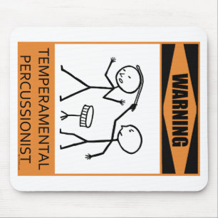 Warnender Temperamental Schlagzeuger Mousepad
