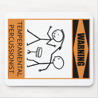 Warnender Temperamental Schlagzeuger Mousepad