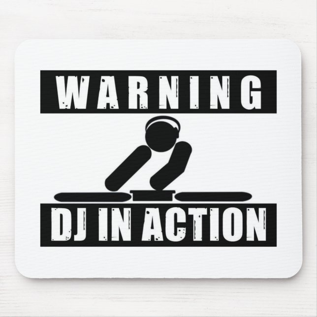 Warnendes DJ in der AktionsMausunterlage Mousepad (Vorne)