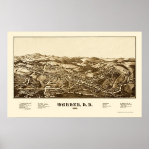 Warner, NH Panoramic Map - 1887 Poster