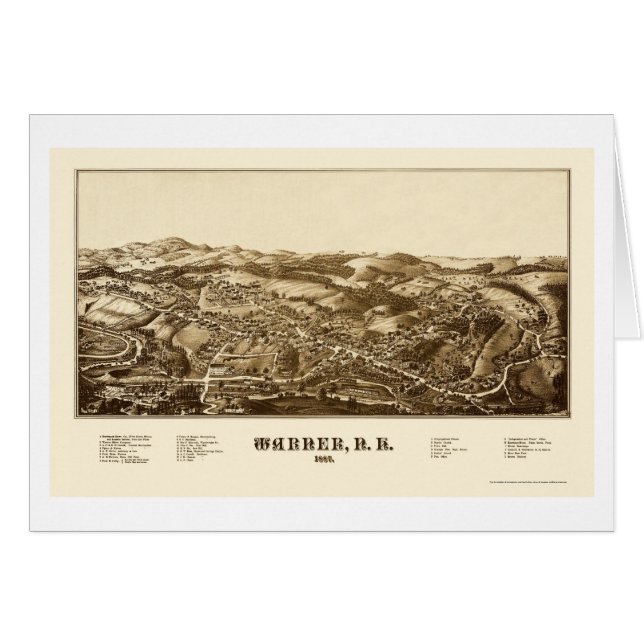 Warner, panoramische Karte NH - 1887 (Vorderseite (Horizontal))