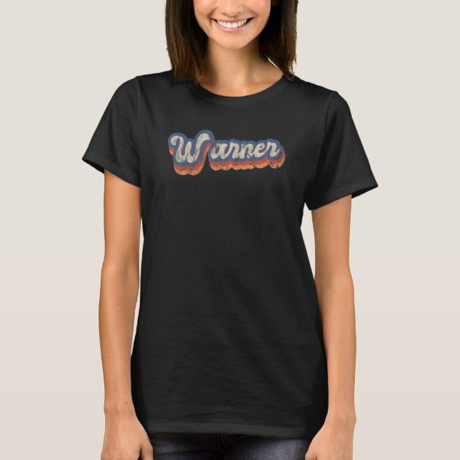 Warner Personalized Name Custom Lettering 70's T-Shirt (Vorderseite)