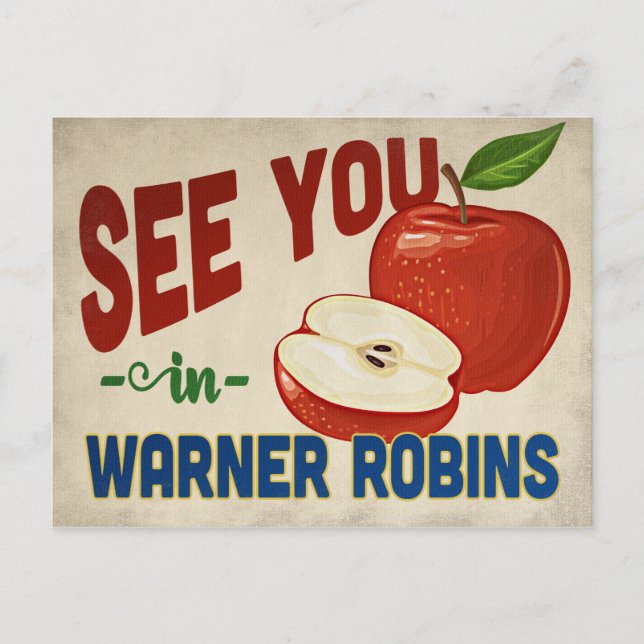 Warner Robins Georgia Apple - Vintage Travel Postkarte (Vorderseite)