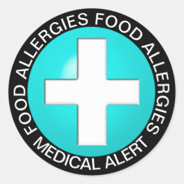 Warnhinweis - Aqua Runder Aufkleber