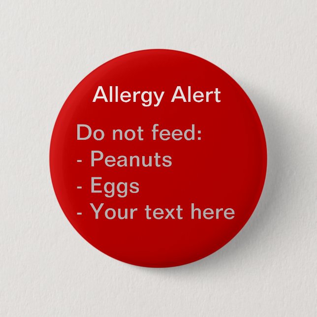 Warnhinweis für Allergien Button (Vorderseite)