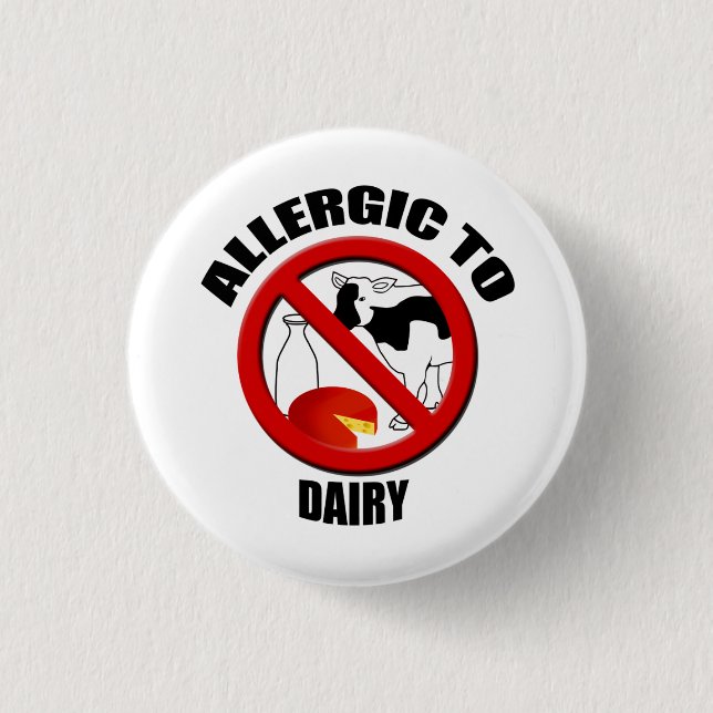 Warnhinweis für allergische Milchprodukte Button (Vorderseite)