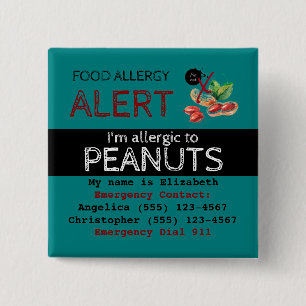 Warnhinweis für aquamarine Erdnussallergie Button