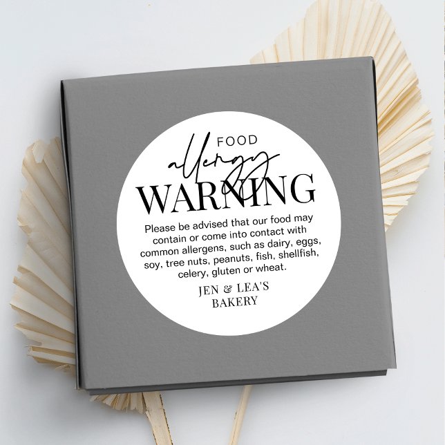 Warnhinweis für die Minimalistische Bäckerei bei L Runder Aufkleber (Von Creator hochgeladen)