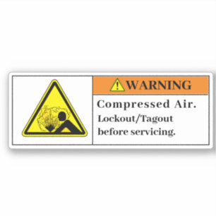 Warnhinweis für Druckluft Aufkleber