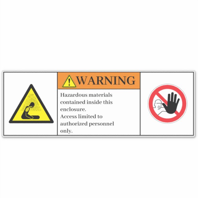 Warnhinweis für gefährliche Stoffe Aufkleber (Vorderseite)