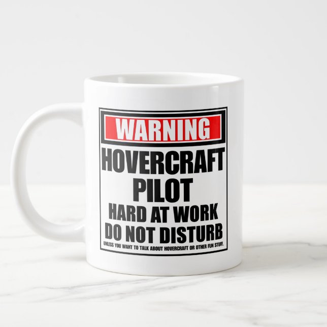 Warnhinweis für Hovercraft-Pilot Jumbo-Tasse (Links)