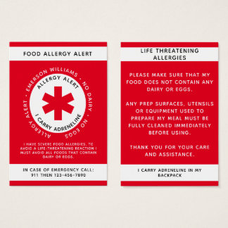 Warnhinweis für Red Food Allergy