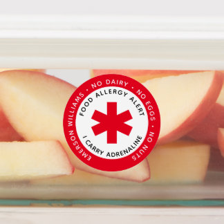 Warnhinweis für Red Food Allergy Foto Etiketten