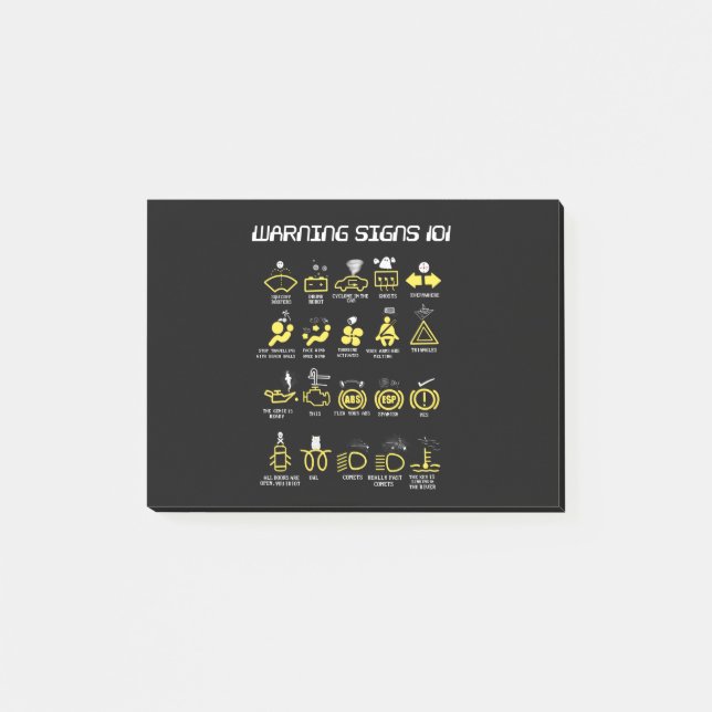 Warnhinweise 101 post-it klebezettel (Vorderseite)