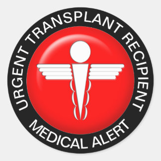 Warnhinweise - Transplantatempfänger Runder Aufkleber