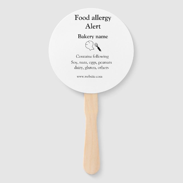 Warnhinweise zur Lebensmittelallergie fügen Sie de Fächer (Vorderseite)